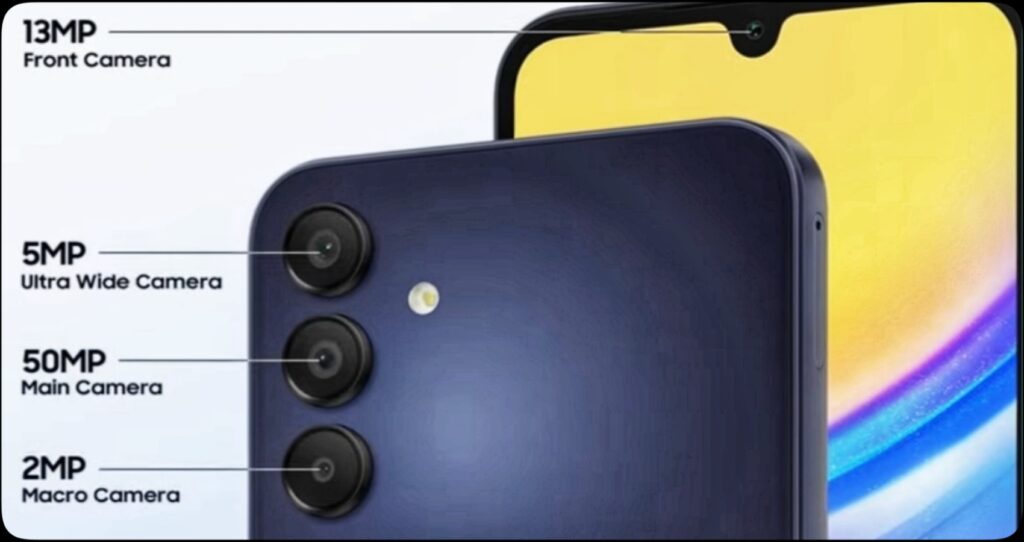 Front and Back Camera of Samsung Galaxy F15 5G