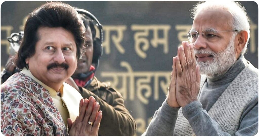Pankaj Udhas with Narendra Modi