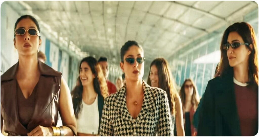 Tabu, Kareena, and Kriti in Crew Movie